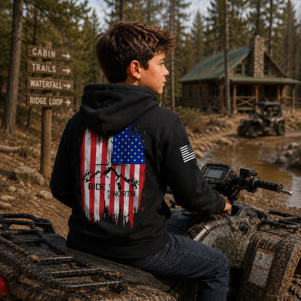 RTN flag logo youth hoodie