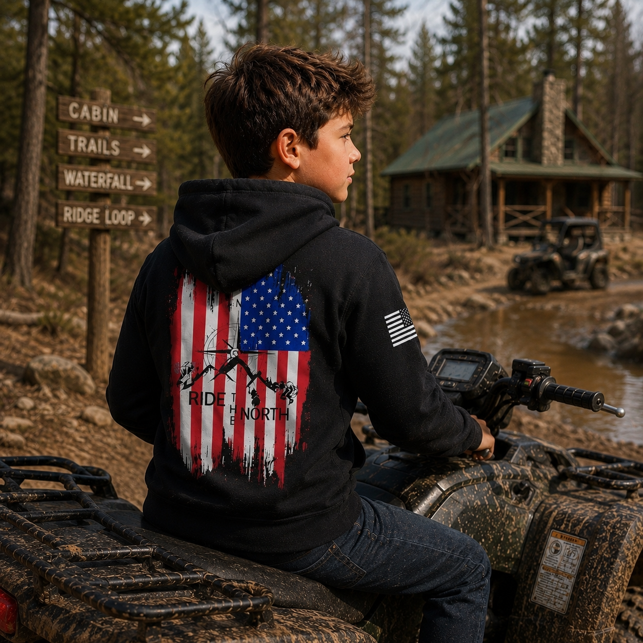 RTN flag logo youth hoodie