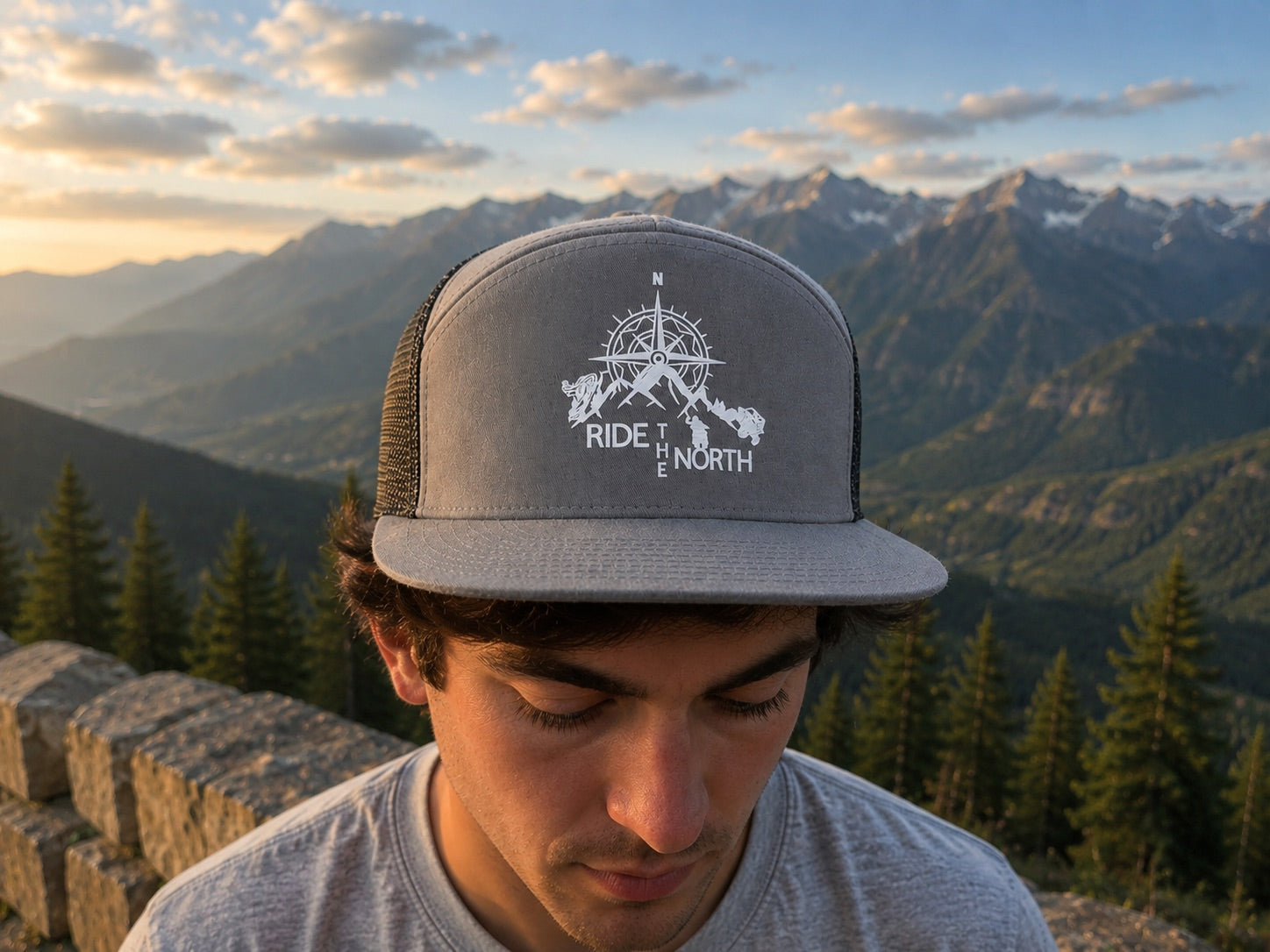 RIDE THE NORTH Richardson flat bill snapback