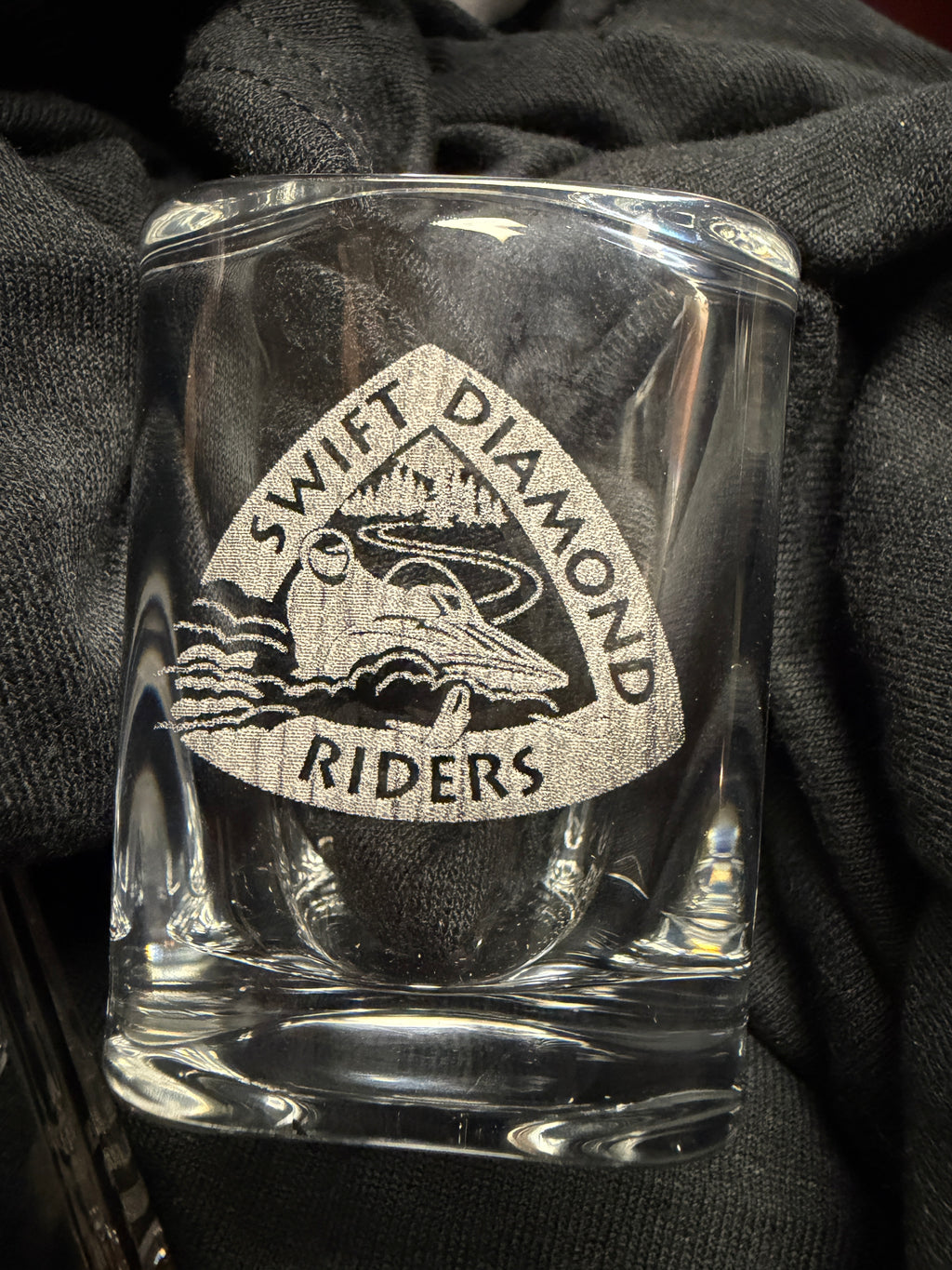 SAVE THE PUMPS shot glass SWIFT DIAMOND RIDERS