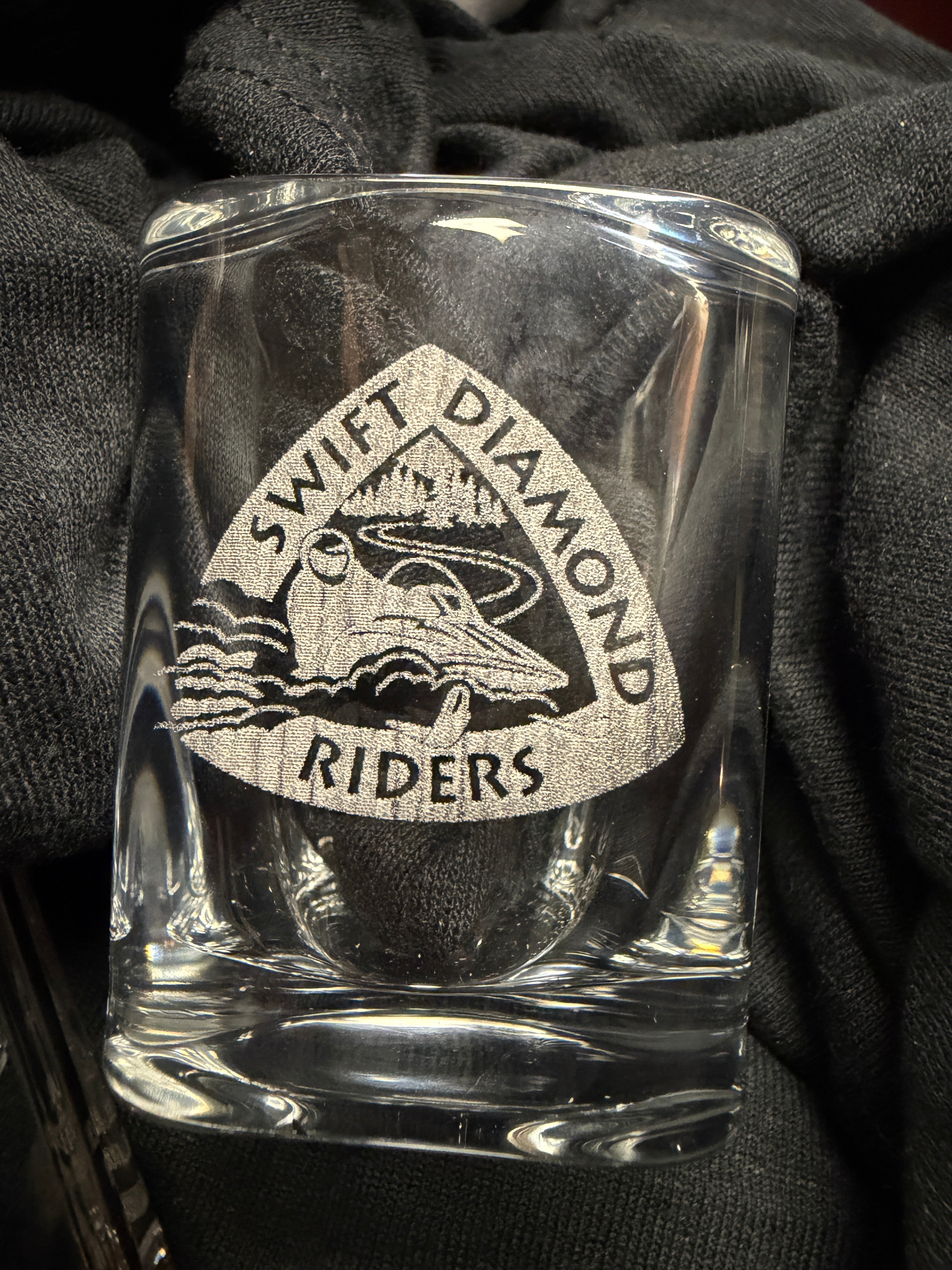 SAVE THE PUMPS shot glass SWIFT DIAMOND RIDERS