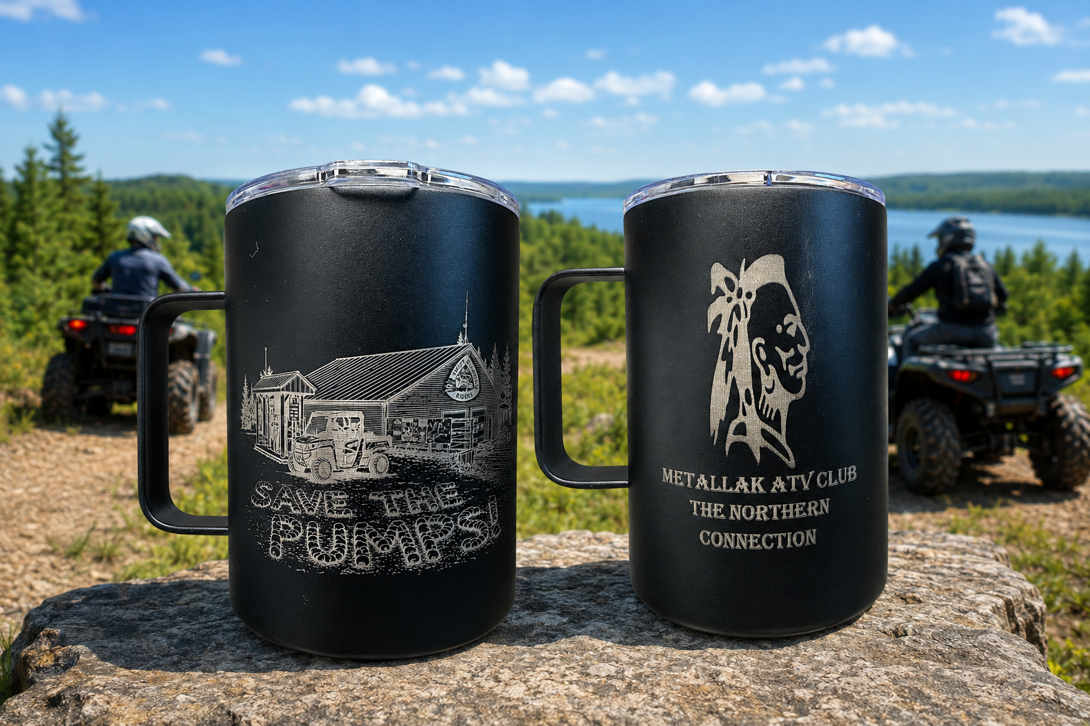 SAVE THE PUMPS 12 oz mug METALLAK ATV CLUB