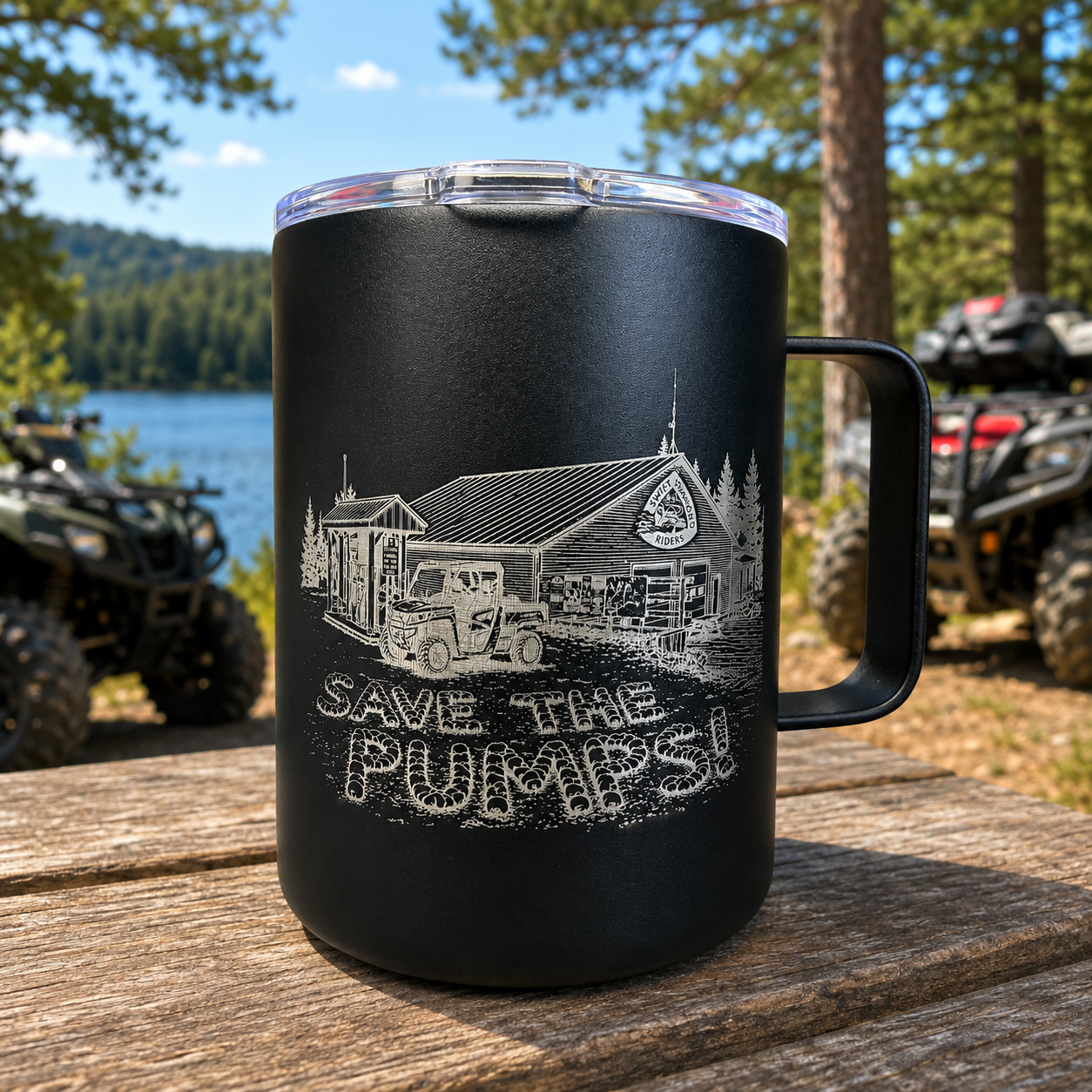 SAVE THE PUMPS 12 oz mug METALLAK ATV CLUB