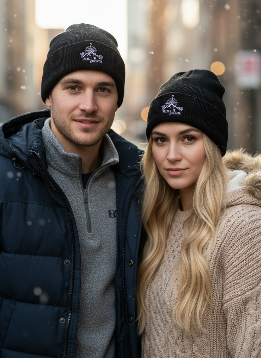 RIDE THE NORTH Winter Hat embroidered