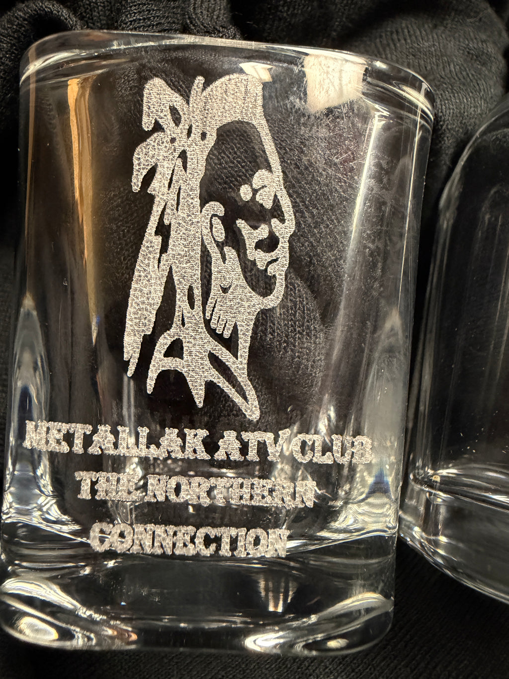 SAVE THE PUMPS shot glass METALLAK ATV CLUUB