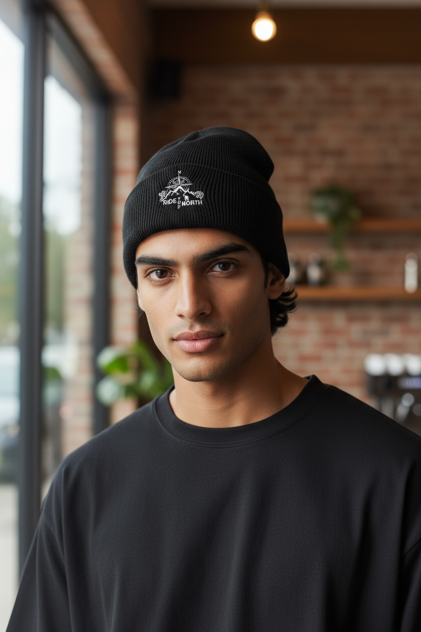 RIDE THE NORTH Winter Hat embroidered