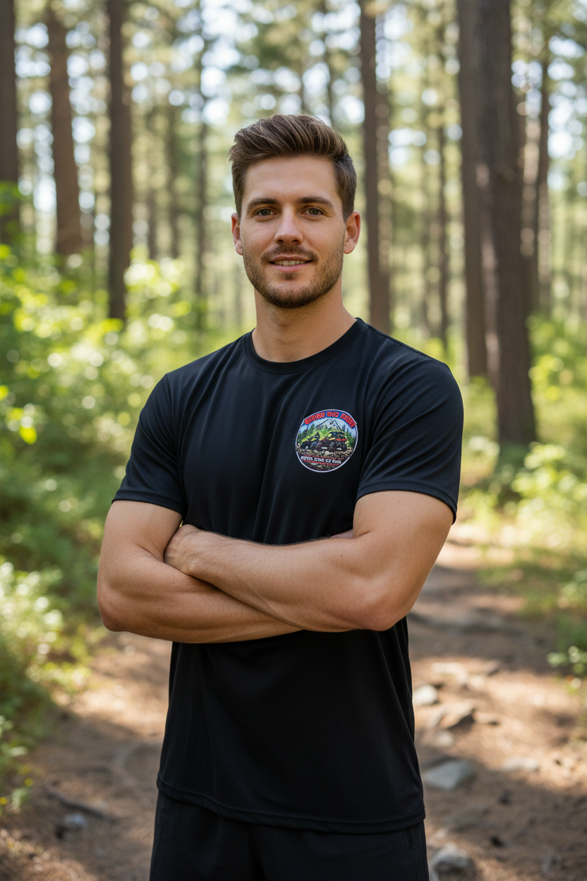 Black OTR Performance Tee on Model