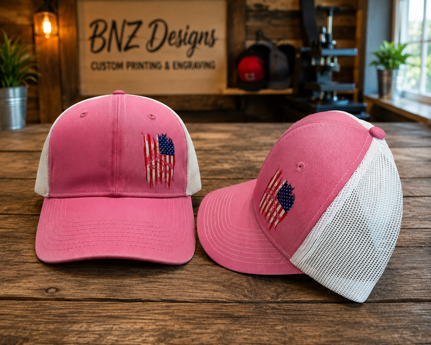 RIDE THE NORTH Pink snapback trackers cap