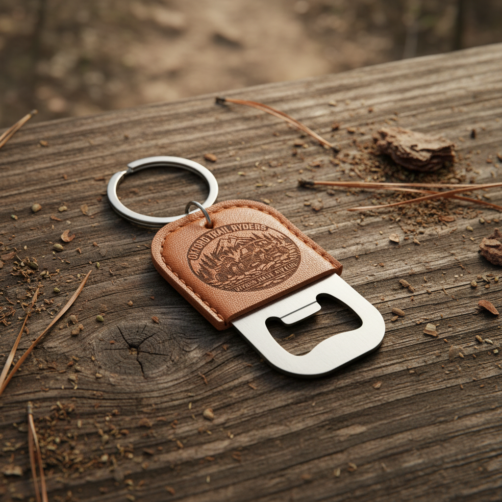 OTR Leather Key Chain with Bottle Opener