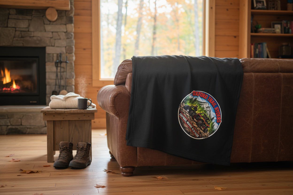 Oxford Trail Ryders Blanket — Draped Over Chair Back